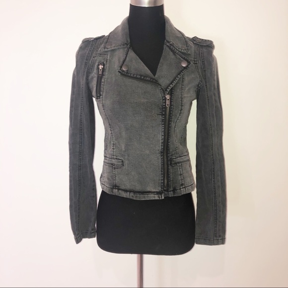 Nordstrom Jackets & Blazers - Nordstrom Gray Black Moto Tailored Blazer Jacket